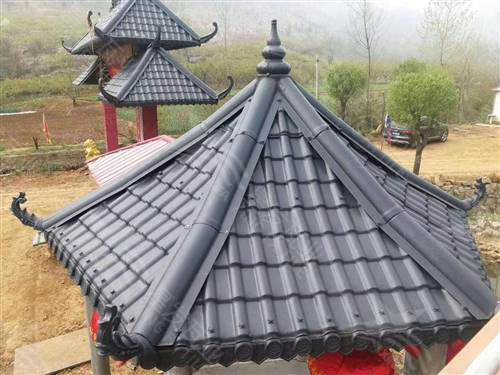 彩色仿古一體瓦墻頭瓦 古建圍墻瓦中式門頭琉璃瓦 沈陽asa合成樹脂瓦廠家生產銷售
