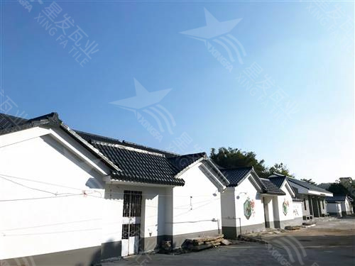 沈陽仿古樹脂瓦一體屋檐裝飾塑料瓦片 古建筑門樓圍墻瓦中式門頭仿古瓦 星發牌定制